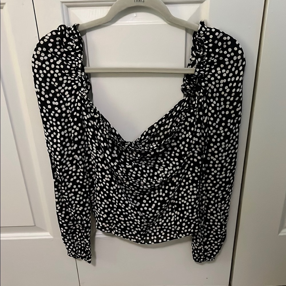 Reformation Black and White Polka Dot Women's Top